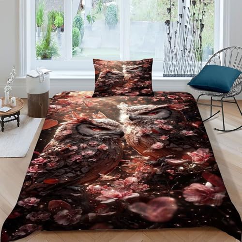 Parure de lit microfibre super douce imprimé chouette durable - 3