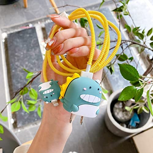 Laprite-Cartoon-3D-Design-Protective-Case-for-18W-20W-iPhone-14-13-12-11-Pro-Max-Fast-Charging-Cable-Adapter-Charger-Cute-Cartoon-Lightning-Data-Cable-Case-for-iPhone-Charger-Cute-Dinosaur