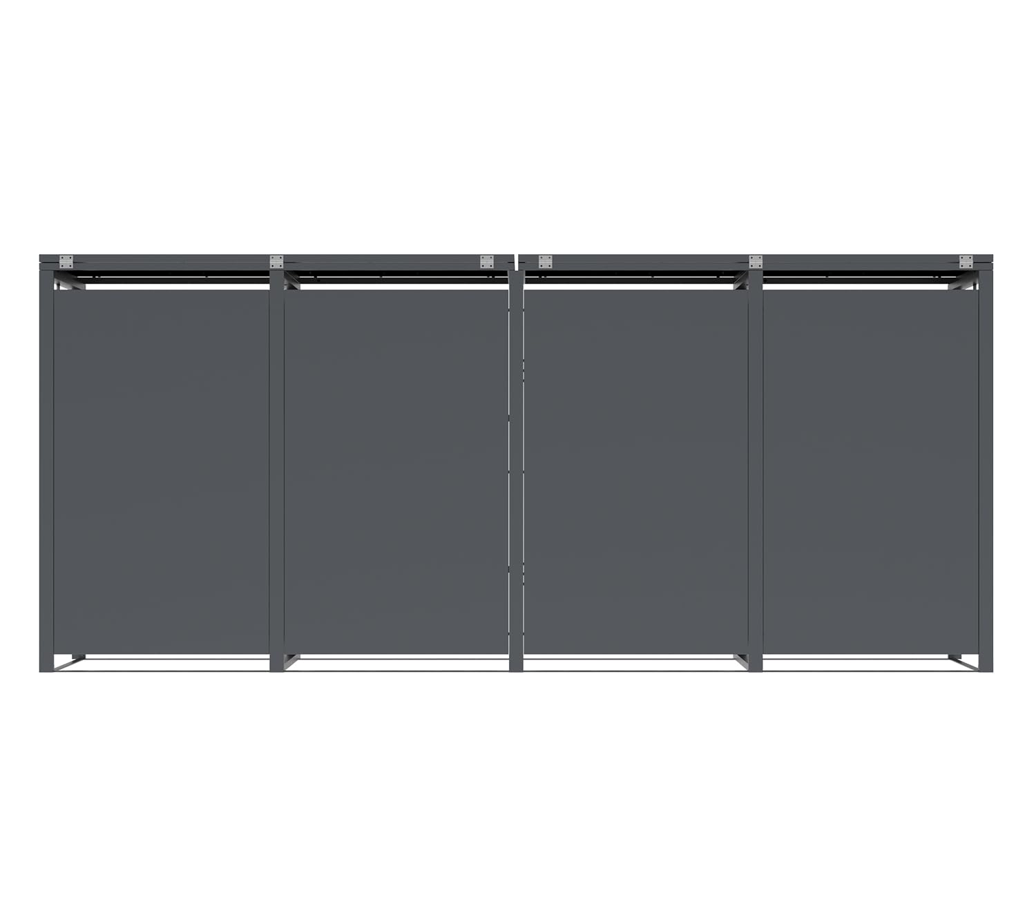 Westmann Metall Mülltonnenbox Varius 4x240 L Anthrazit Holzoptik Mülltonnenverkleidung mit Gasdruckfedern Pulverbeschichteter Stahl Wetterfest & stabil Mülltonnen Unterstand mit Fronttür & Klappdeckel