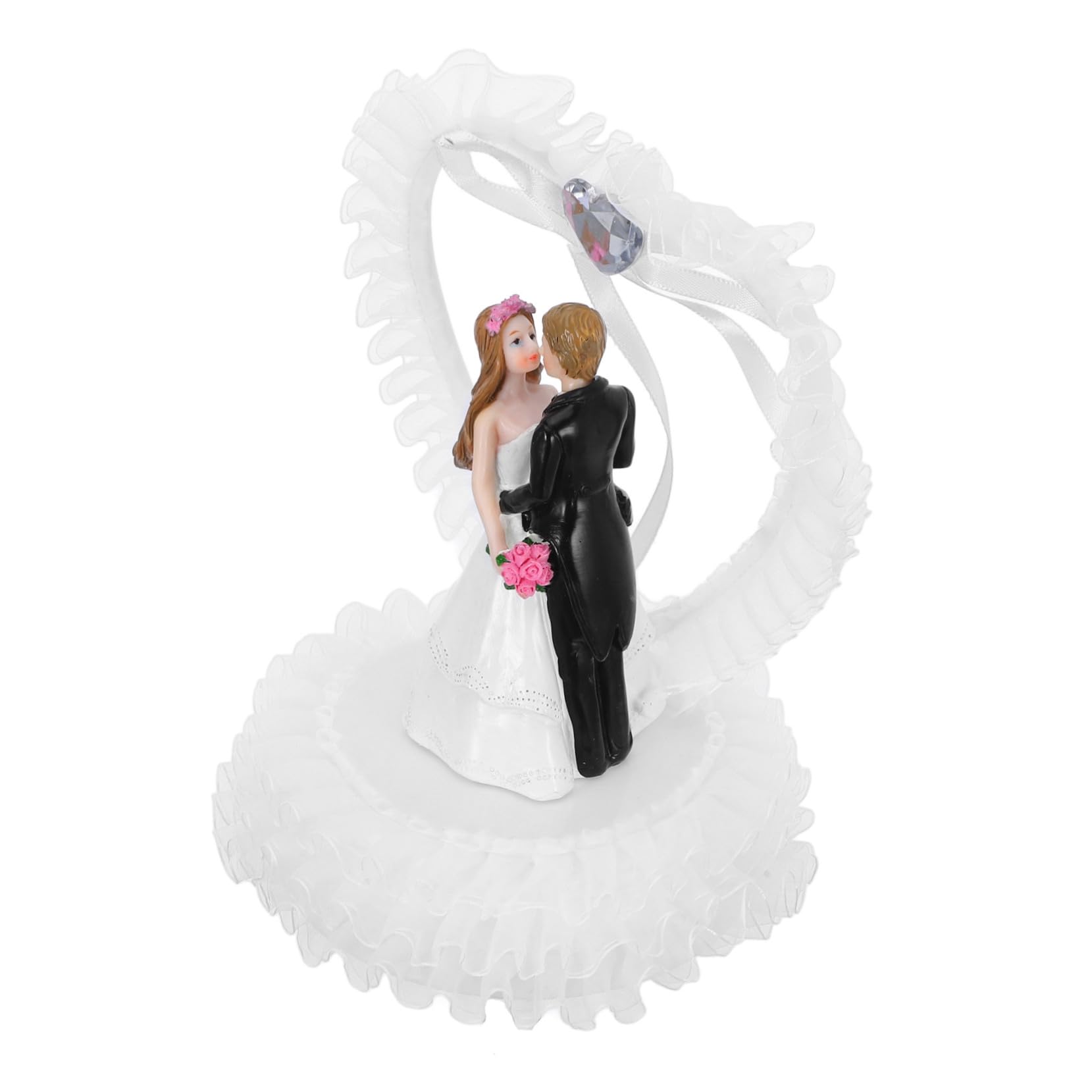 PRETYZOOM 3 Stück Hochzeitsdekorationen Romantische Liebesstatue Hochzeitstorte Ornament Braut Und Bräutigam Figuren Paar Dekoration Herz Kuchenaufsatz Braut Und Bräutigam