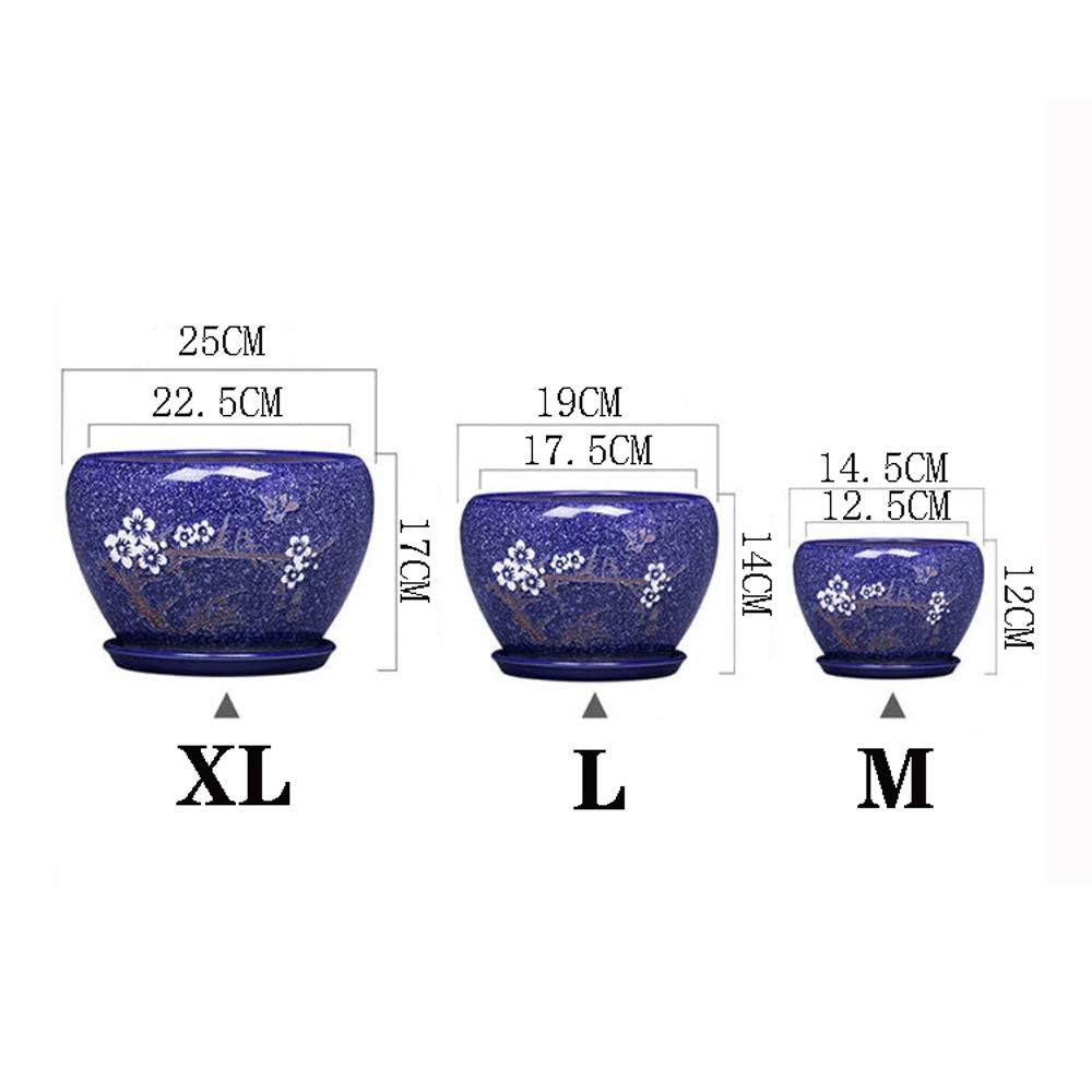 Europejskie Niebieskie Doniczki Ceramiczne Bardzo Duży Salon Osobowość Umywalka Na Rośliny Z Otworem Drenażowym Doniczki Do Bonsai Ogród Dekoracyjny Stojak Na,B,X,Large