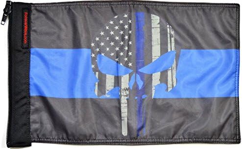 Forever Wave Thin Blue Line Punisher Flag