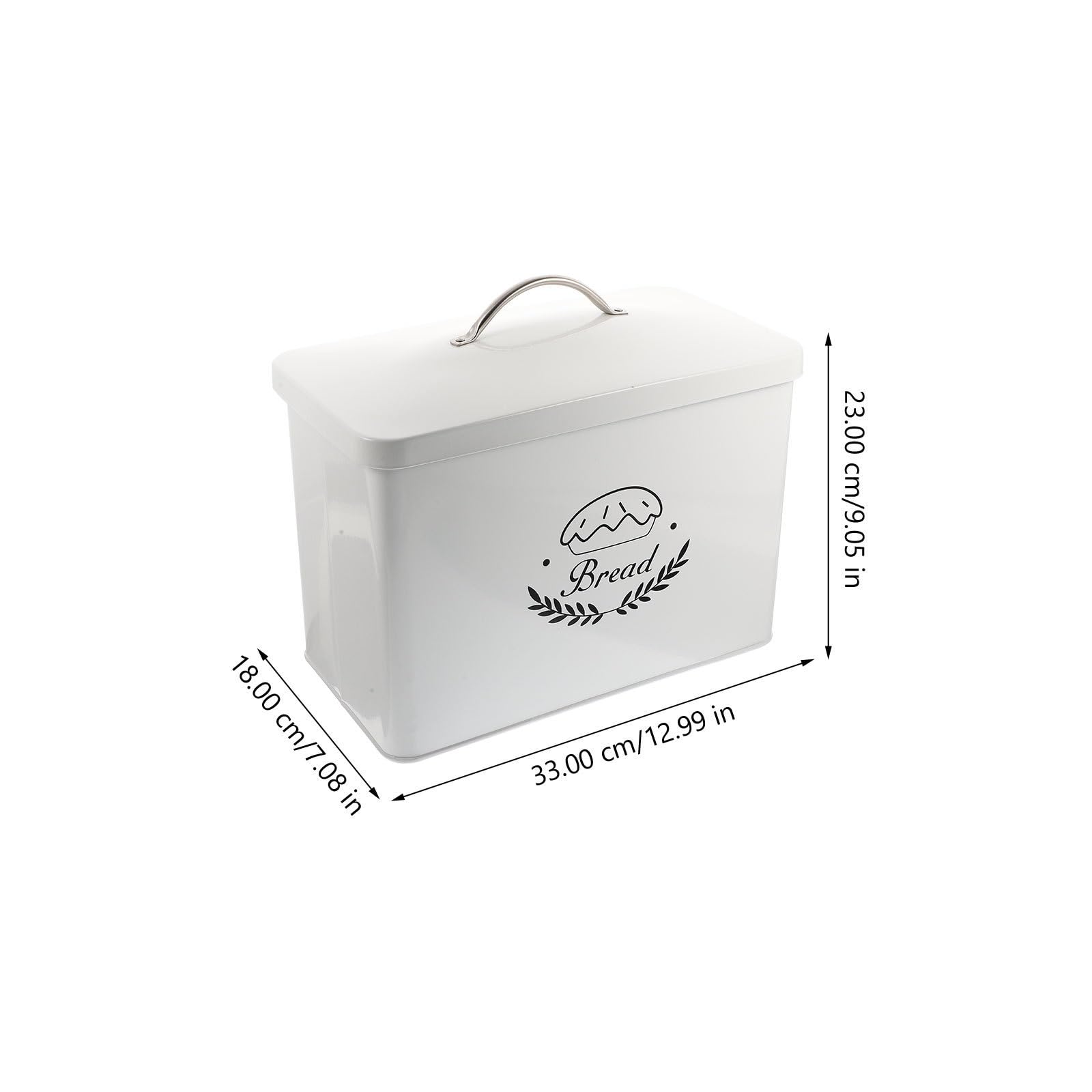 SEWACC Brotkasten aus Metall, Rechteckig, Weiß, Eisen, Aufbewahrungsbox