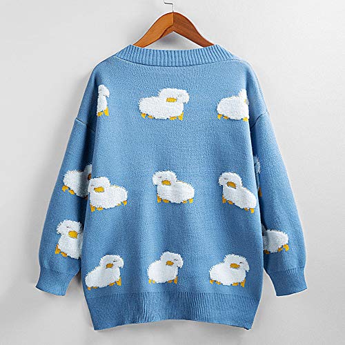 Staright Casaco feminino superdimensionado de tricô Cardigan Jaquetas casuais bonitos botões de ovel