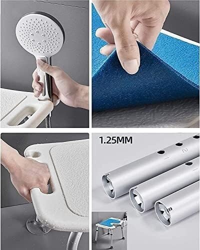 Silla de Ducha for bañera, Taburete en Forma de U, Asiento de Ducha Auxiliar de Seguridad Antideslizante for Personas Mayores, Altura Ajustable(Large Cup Feet)