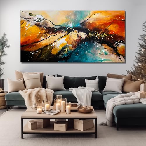 JKWALL77 Abstract Hand Painted Wall Art For Living Room Huge