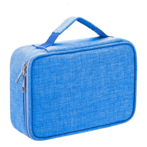 Depbag Bolsa Escolar Box 2 Divisórias Jumbo Alça Mão Espaçoso Organizador Porta Lápis Moderno Tendência Liso Azul
