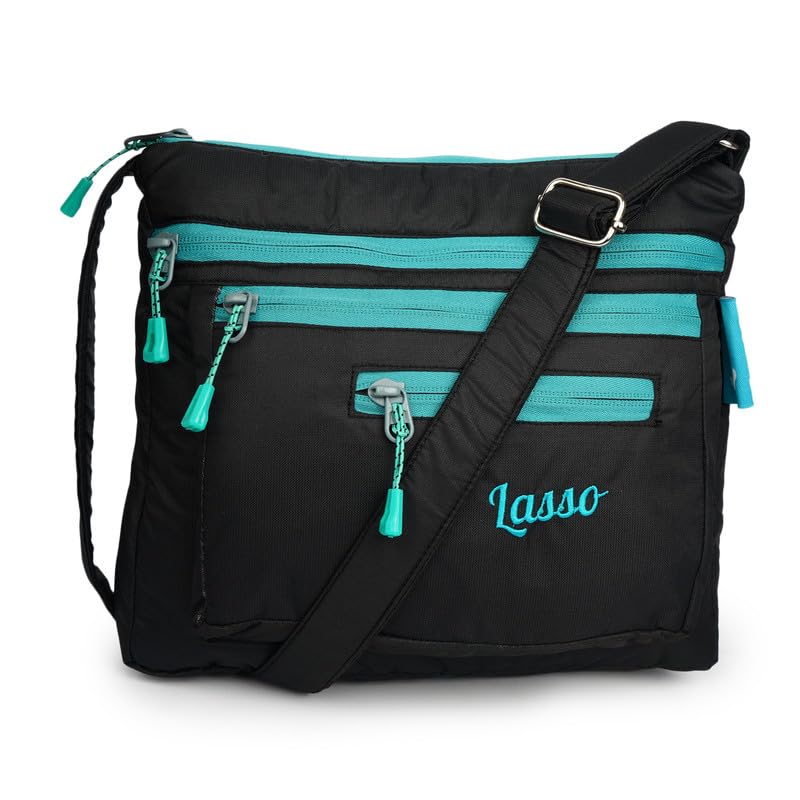 Image of Lasso Stylish Multi-Pocket Crossbody Waterproof Sling Bag For Women with Adjustable Strap | Stylish Ladies one side bag and purse for women & girls | 5 L Capacity & 5 Multiple Pockets with Zip