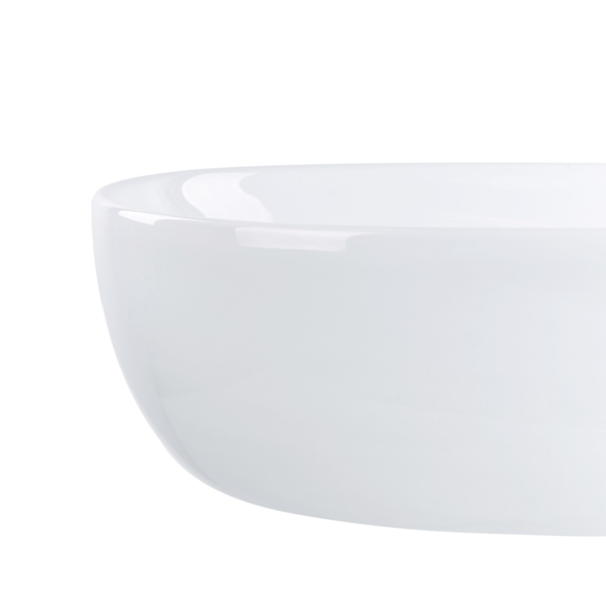 Lavabo sobre encimera baño clásico cerámica blanco acabado brillante ovalado 48 x 34 cm Omoa