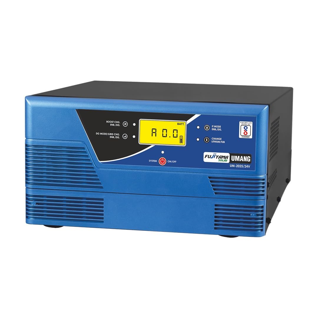 Fujiyama Umang 2200VA/24 Solar Inverter | inbuilt PWM Solar Charge Controller | Pure Sine Wave | 36-Month Warranty | Hybrid, Smart Mode, LCD Display | for Home, Office & Shop (Umang 3050)
