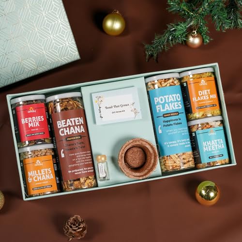 Omay Foods 7_Pcs Awesome Grow Kit Gift Box | Roasted Snacks, Plan...