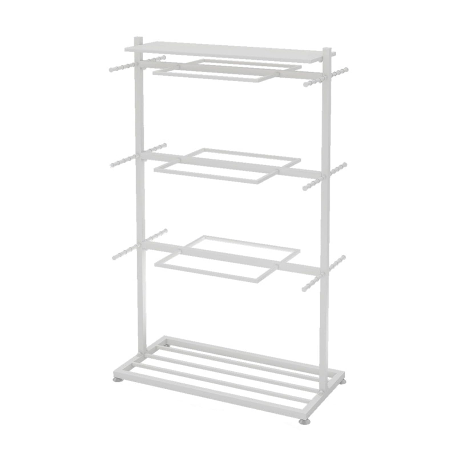 JYBNBBE Underwear Display Stand with Bra Panty Socks Storage, Metal Clothing Hangers for Retail Store Farmers Market Shopping Mall,White-80x40x135cm