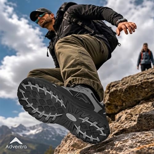 Image of Men Low Ankle Hiking Shoe | Rubber Sole | Lowland Hiking and Mid Mountain Trails | EH500