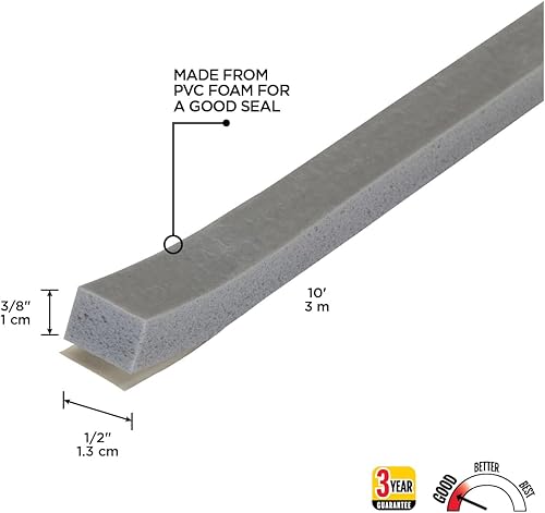 Miniatura 2 de M-D Building Products 02295 38 pulgadas x 12 pulgadas x 10 pies Sello de espuma gris para ventanas grandes
