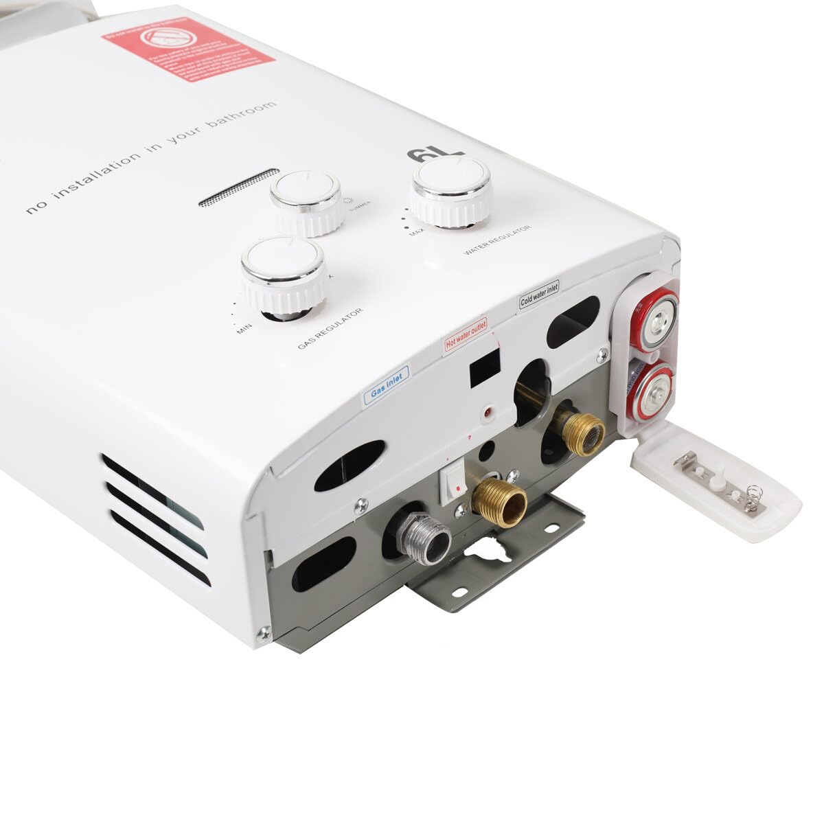 Calentador de Agua Propano Instantáneo 6L / min, Calentador de Agua de Gas sin Tanque con Tapa de lluvia, Tankless Calentador de Gas con Mango Portátil 12Kw para Ducha de Camping