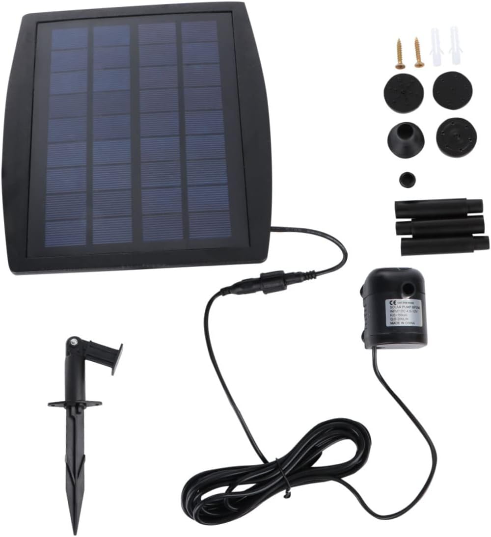 2.5w Solar Powered Fountain Pump Kit Rate for Ponds Gardens Aquariums Easy to Install Height up for Outdoor Water Displays Hydroponics