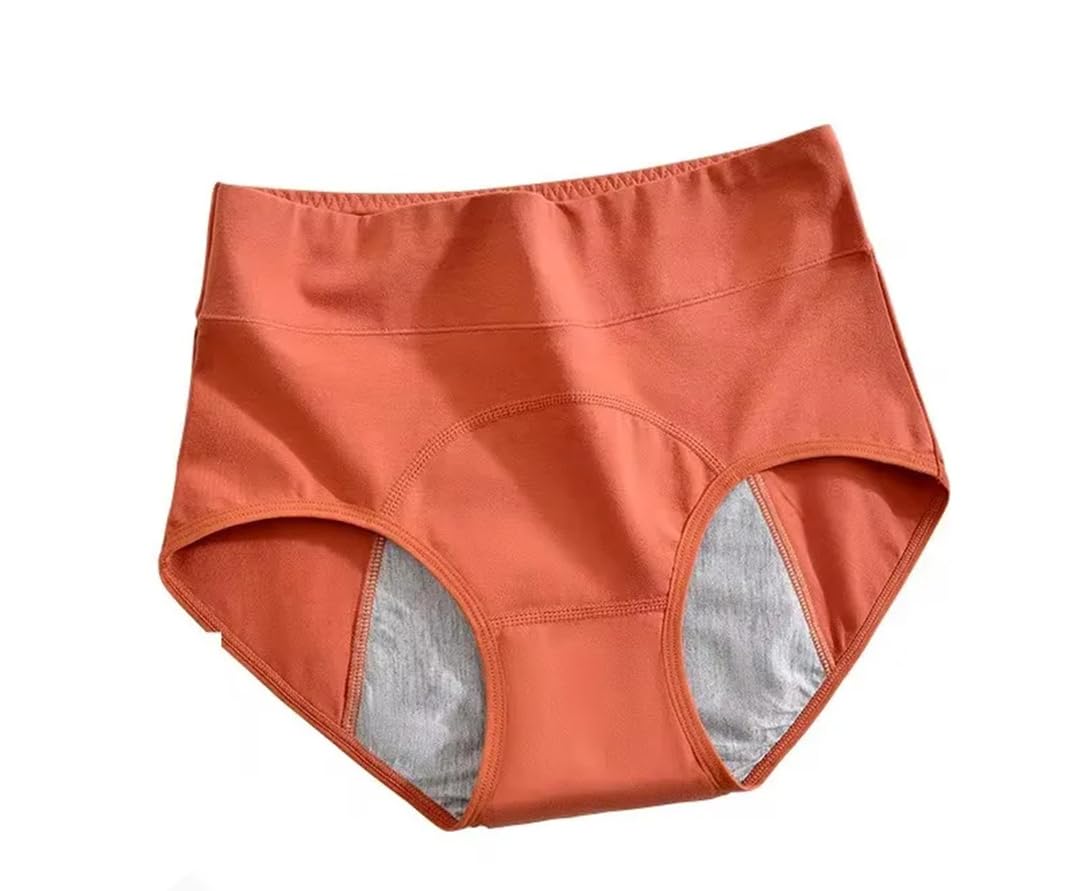 Bragas de algodón para menstruación, ropa interior de cintura alta para mujer