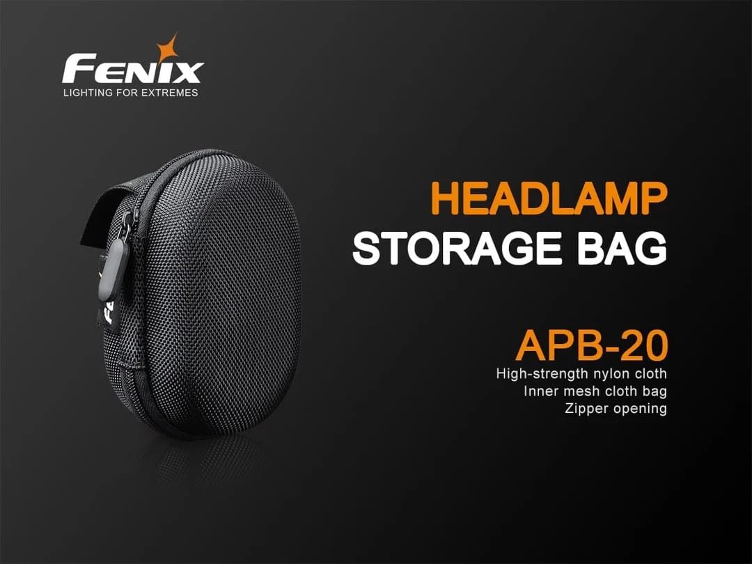 fenix Unisex Apb-20 torba/głowica APB 20 torba do przechowywania czołówka lampa pudełko do przechowywania, czarny, rozmiar S