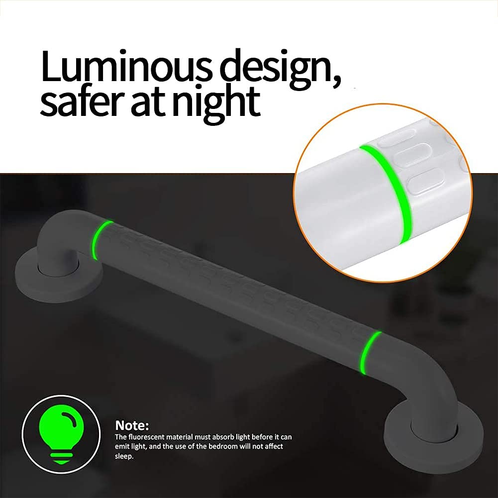 Corrimano Bianco Doccia Brab Bar Sicurezza Safety Bathroom Maniglia Anziana Antiscivolo Guida a Mano, Supporto per Pareti in Acciaio Inox, Handicap, Anziani, Infortunio, Assist Anziano Man
