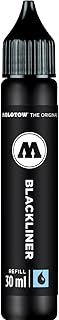 MOLOTOW Blackliner Ink Refill, Black, Permanent Archival Ink, Quick Dry, Fade Resistant, 30ml Bottle, 1 Each (693.640)
