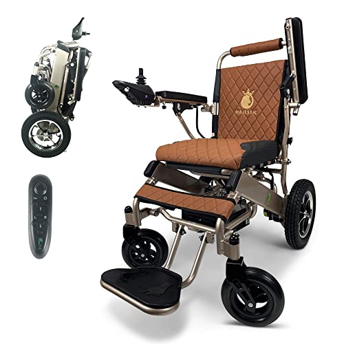 2022 Majestic Buvan New Lightweight Electric Wheelchair - Foldable Long Range Electric Wheelchairs For Adults , Light Remote Control Motorized Mobility Aid Power Folding Wheel Chair (17.5" Seat Width) #TOP6