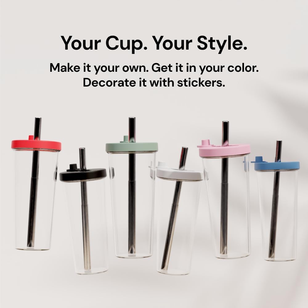 Dodoko Sage Green 24 oz Reusable Boba Cup and Straw Bubble Tea Cup with Wide Lid and Straw - Image 8