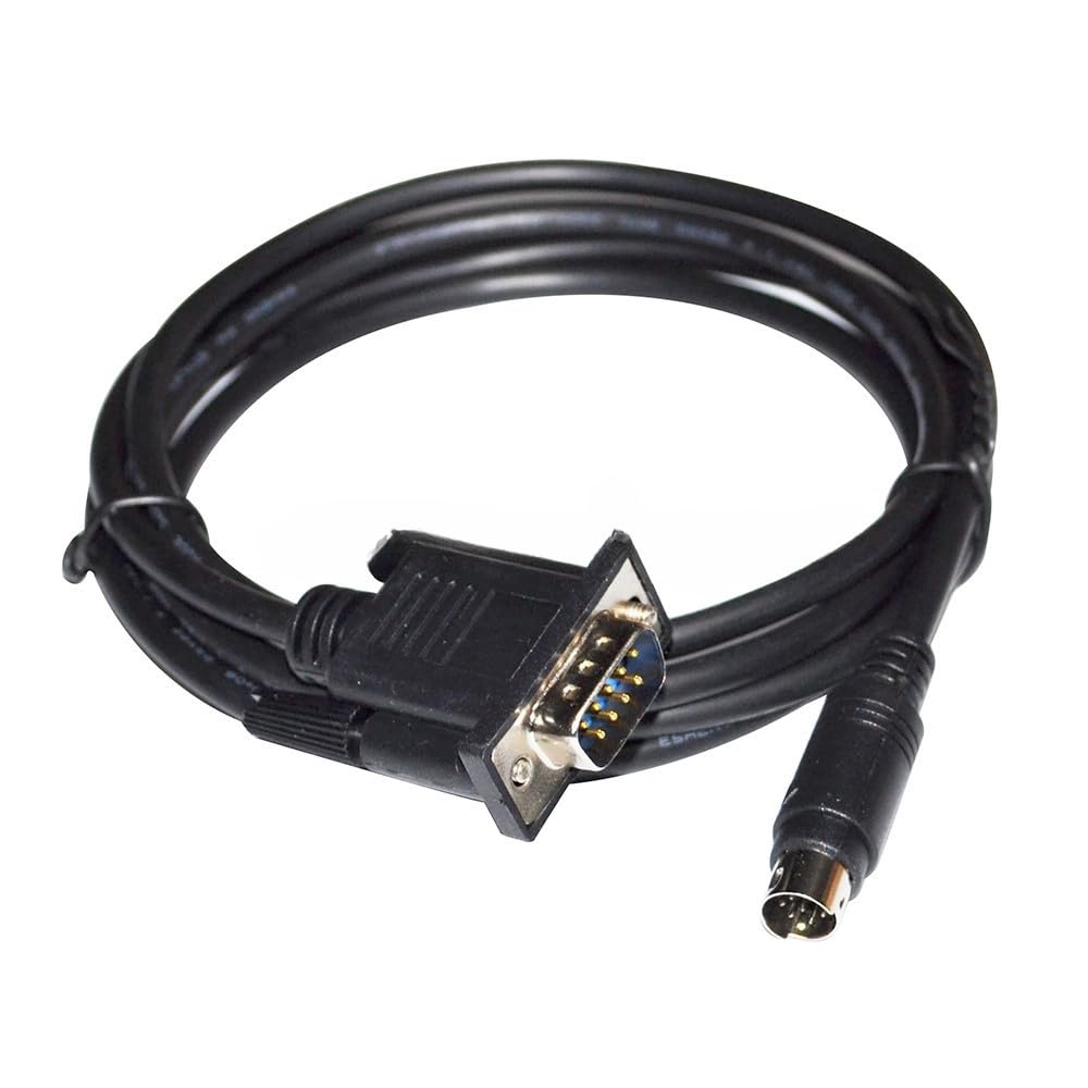 RIKYJIC MD8 8-pin Male to DB9 9-pin Male Cable for Mitsubishi GT11/GT15 Touch Panel with FX3U/FX2N/FX1N Cable GT01-C30R4-8P RS422 Programming Control Cable Data Cable-1.8 Meters