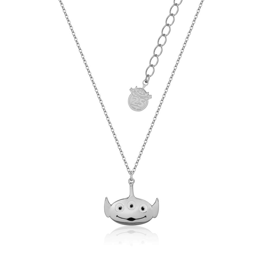 Disney Couture Kingdom Pixar Toy Story Collier extraterrestre plaqué or blanc, Or blanc