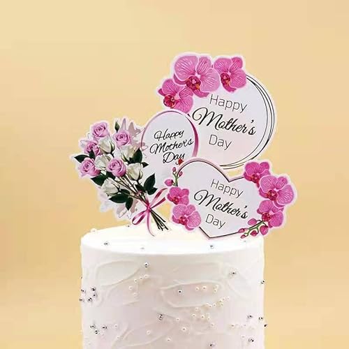 Kaoenla 12Pc Happy Mother's Day Cake Topper - Mom Happy Birthday Cake Decoration,Queen's Day Party, Goddess Day, Queen's Party Decoration Supplies (12Pc Paper) #TOP1