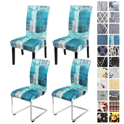Alishomtll Lot de 4 housses de chaise extensibles, élastiques, amovibles et lavables, protection...