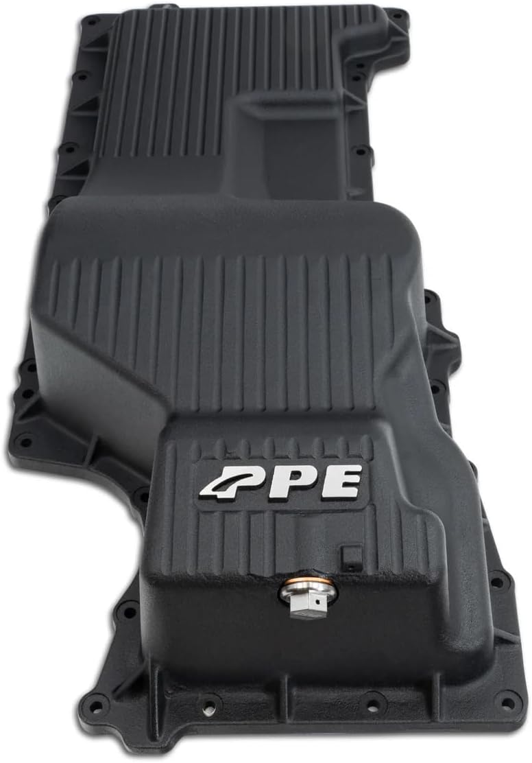 PPE Heavy Duty High Capacity Cast Aluminum Oil Pan (Black) 114054020 Compatible for 2020+ Chevy Silverado or GMC Sierra with 3.0L Duramax