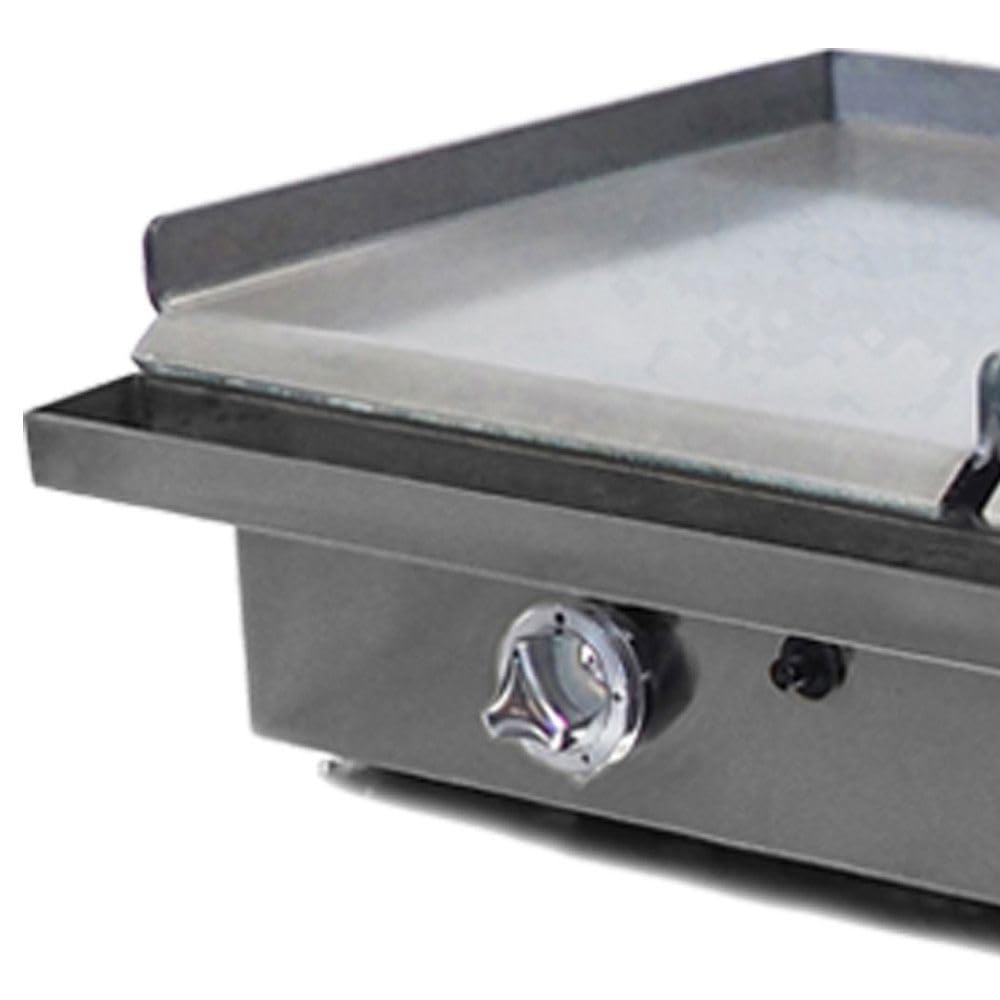 MBH - Plancha à gaz industrielle 400 x 400 + 400 x 400 mm avec foyer pour hôtellerie. Fry Top deux zones professionnelles en acier laminé pour bar et restaurant.