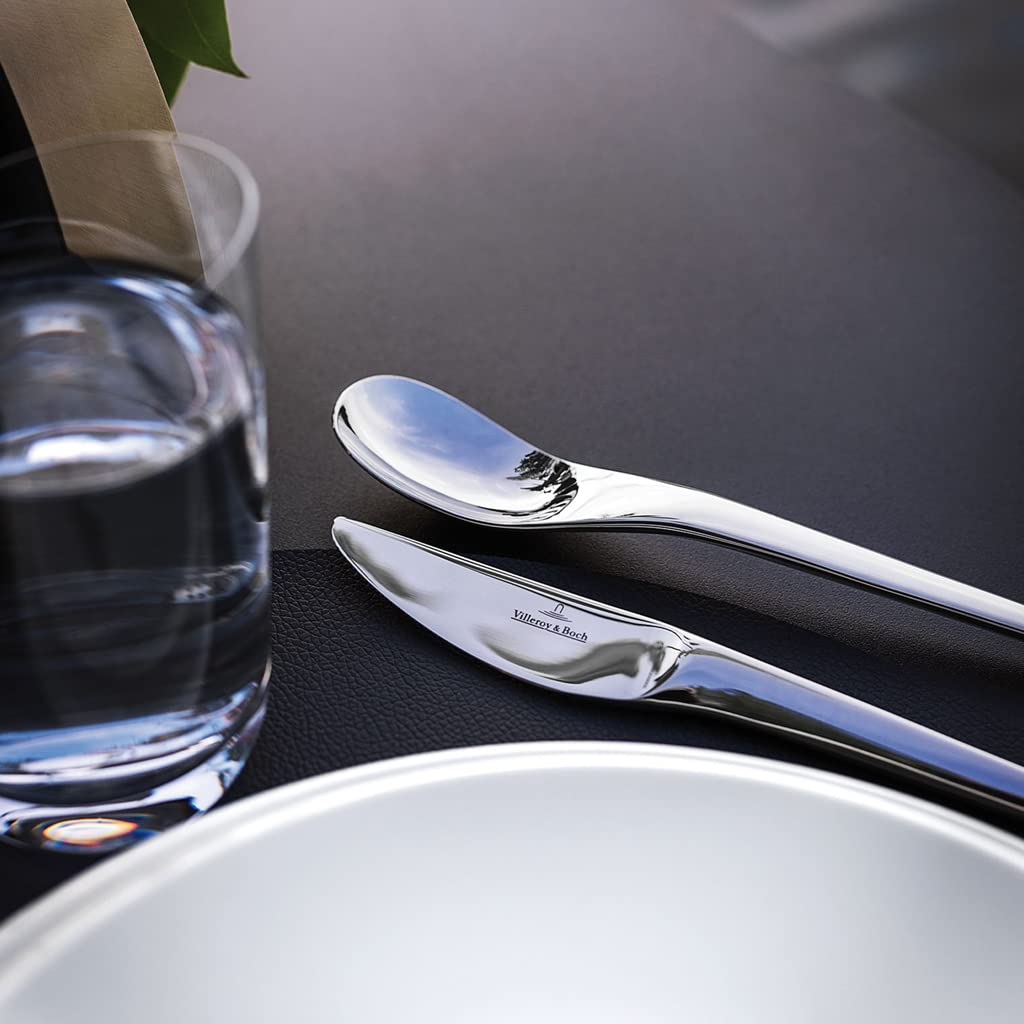 Villeroy & Boch - NewMoon Besteckset 24-teilig Platin, Spülmaschinenfest, Besteck Set für 6 Personen Silber, Besteckset, Besteck, Edelstahl