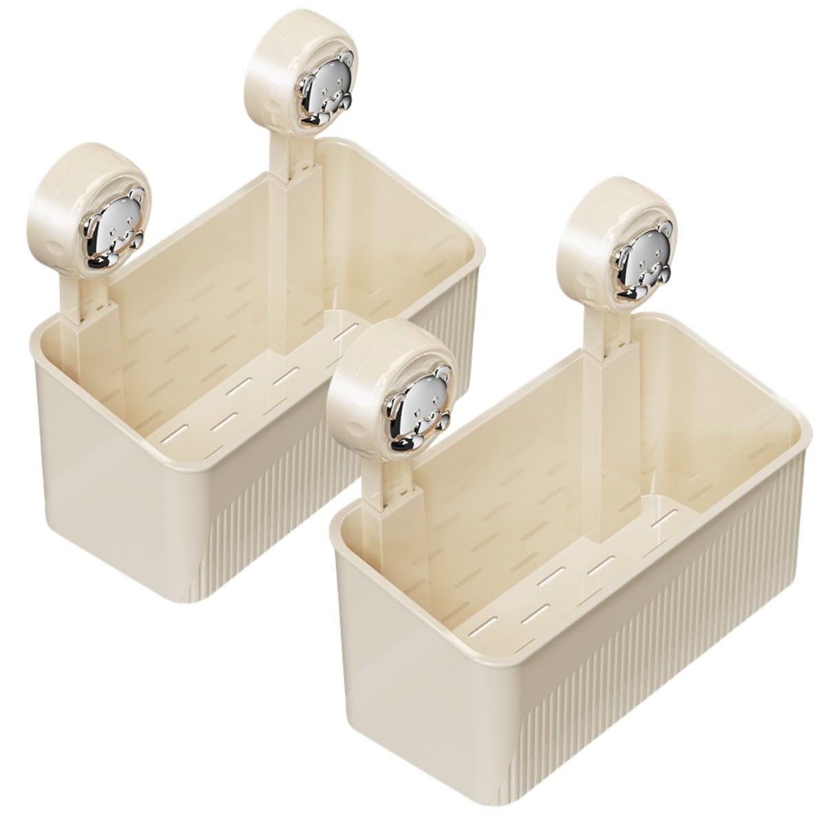 EasyByMall Wandmontierter Saugnapf Duschregal, Werkzeugfreier Eckaufbewahrungskorb mit Drainage für Badezimmer, Küche, Badewanne, starker Halt auf Fliesen und Glas, ohne Bohren