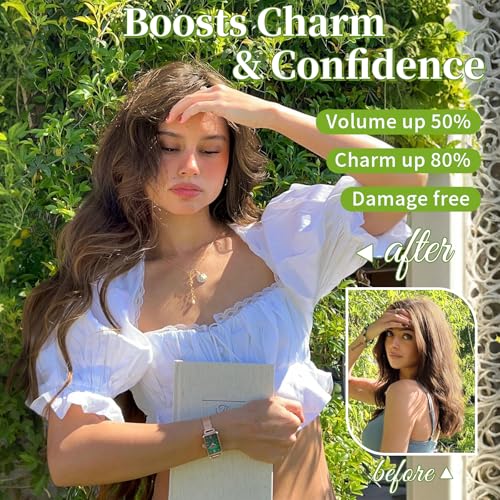 KooKaStyle Invisible Wire Hair Extensions with Transparent Wire Long Wavy Synthetic Hairpiece with 4 Secure Clips Adjustable Secret Headband for Women(20 Inch Chestnut Brown) - Thumbnail 3