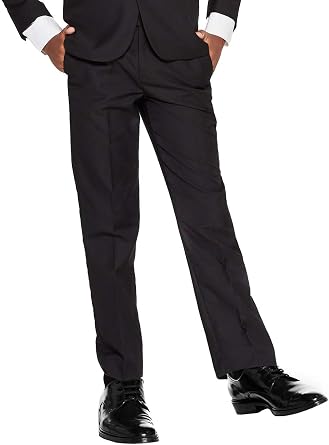 vkwear Boys Kids Juniors Slim Fit Flat Front Trousers Dress Pants Slacks