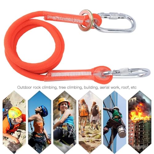 Absturzsicherungs-Lanyard, 1,6m/5,25 Fuß Kleine Stahl Schnalle Luftarbeits Nylon Sicherheitsgurtseil Outdoor-Bauversicherungs-Lanyard Für Energiebau, Stoßdämpfend Sicherheits Werkzeug-Schlüsselband