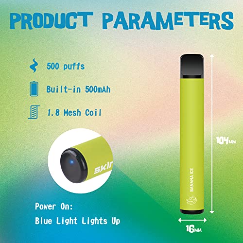 SKIRA-Disposable-Vape-Pen-No-Nicotine-500-Puff-Bar-Disposable-E-Cigarette-Starter-Kit-2500puffs-in-Total-Pack-of-5