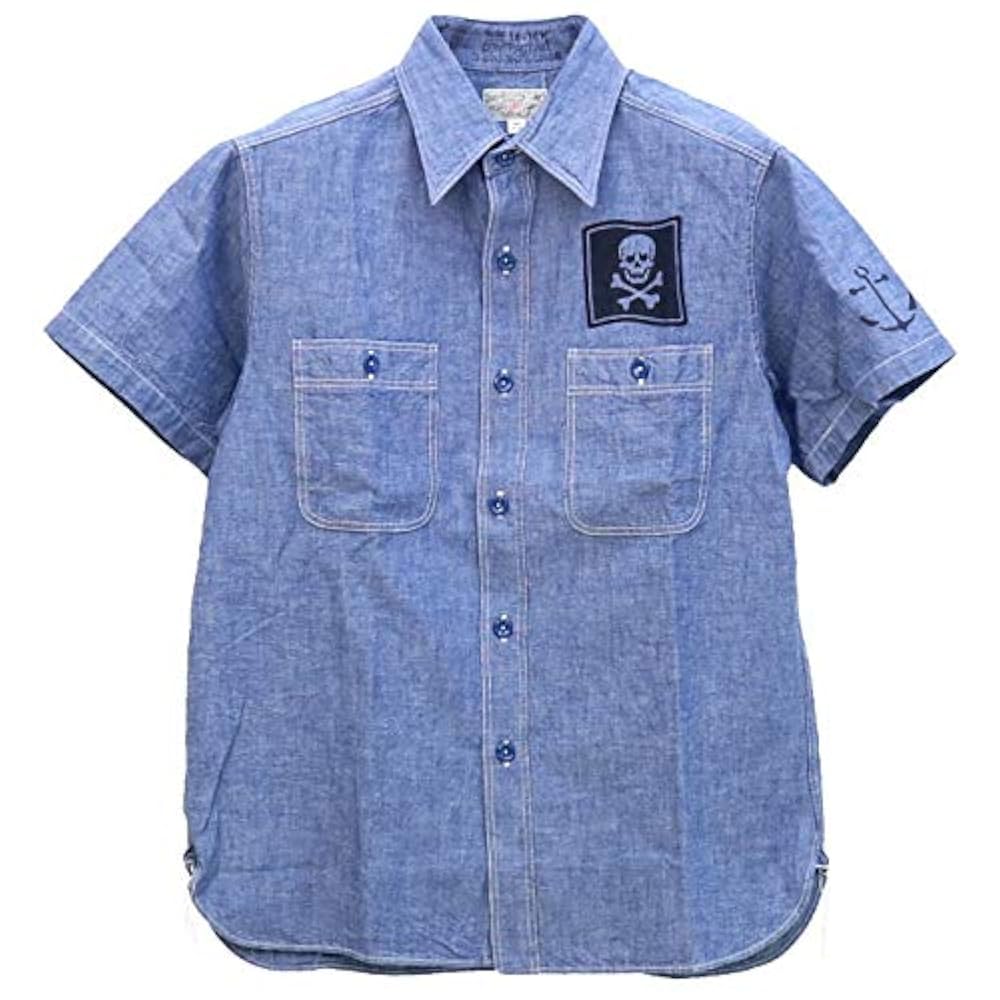 【美品】バズリクソンズ　シャンブレーシャツ　半袖　XL相当　ブルー　日本製 Amazon.co.jp: バズリクソンズ BUZZ RICKSON'S ブルー