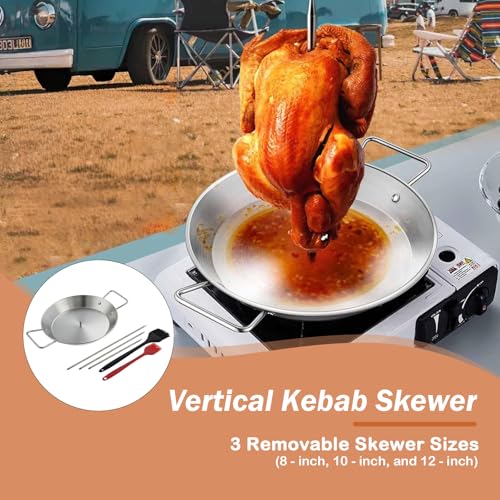 Máquina de kebab de acero inoxidable con base estable para filetes y brochetas 8