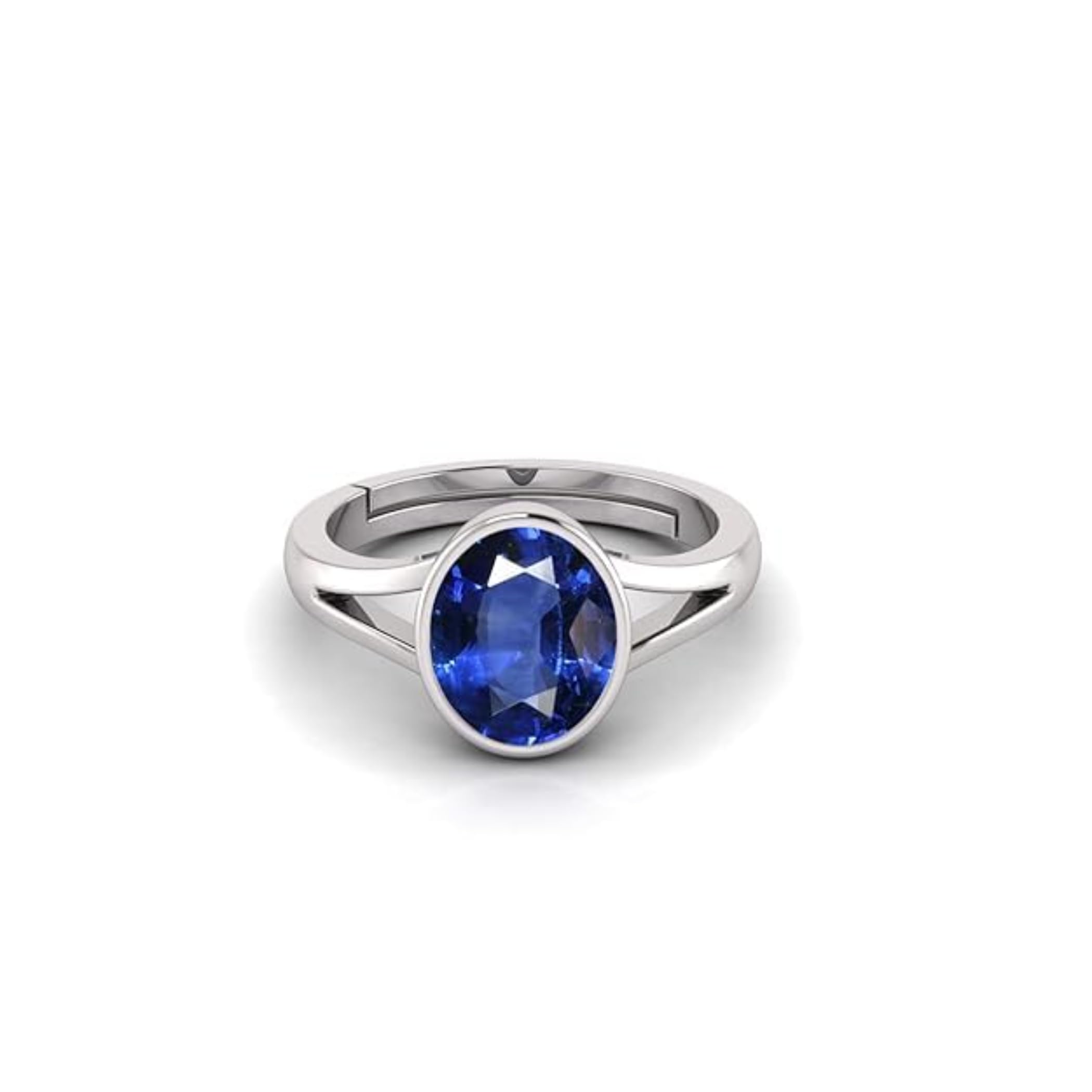 10.25 Ratti 9.60 Carat Neelam Blue Sapphire Adjustable Silver Ring With Lab Certificate