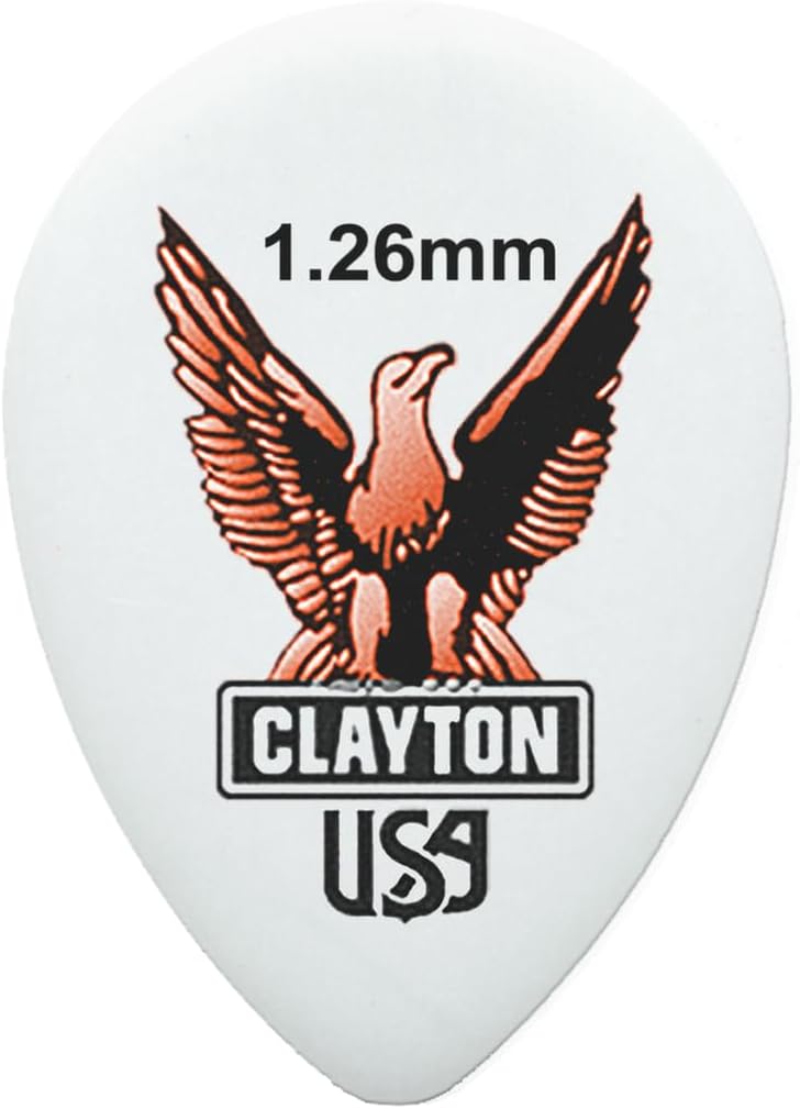 Clayton Picks ST100 Acetal Guitar Picks Rounded Triangle Shape, 1.00mm, Pack of 72
