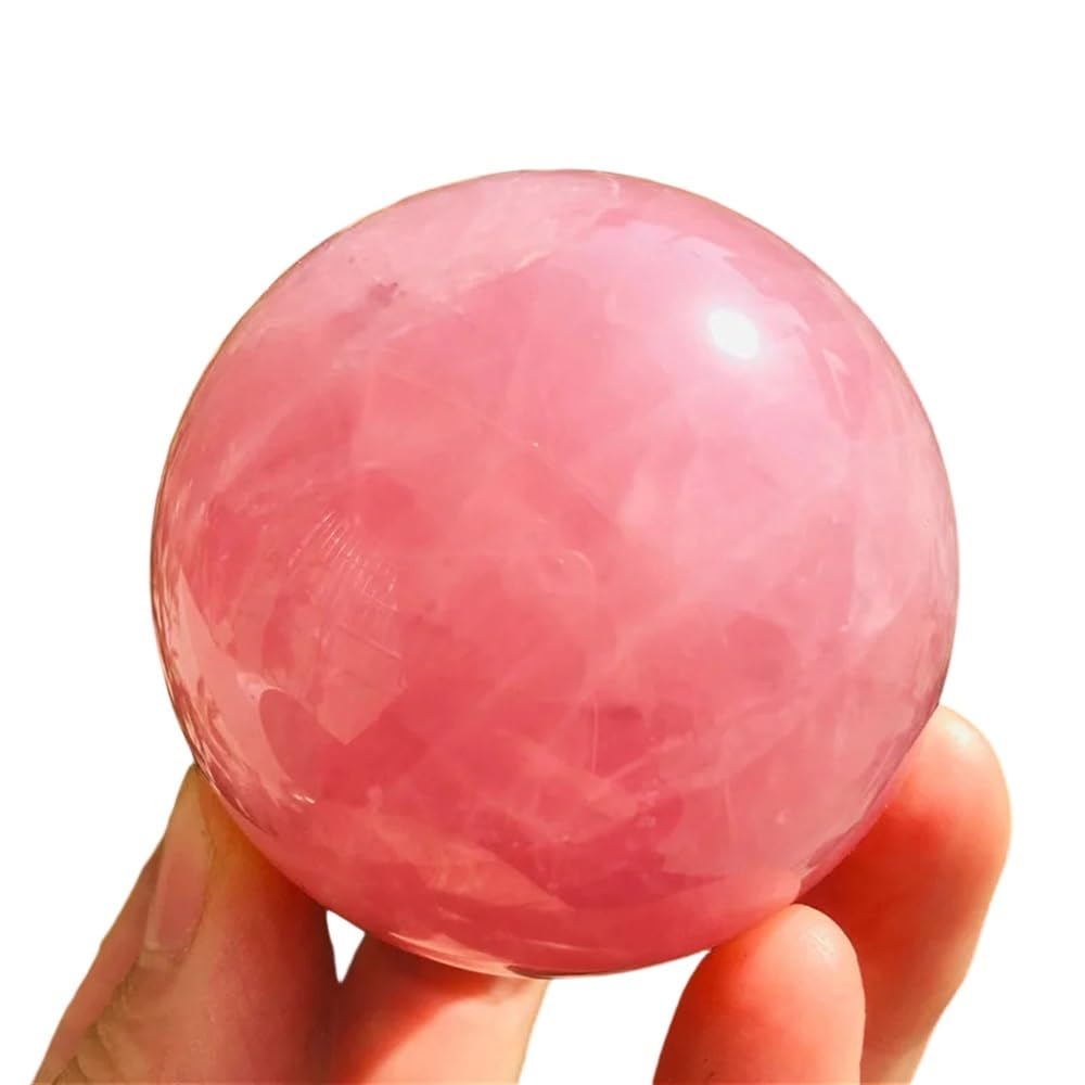 HAOYUNS Beautiful Natural Pink Rose Quartz Sphere Crystal Ball - 4cm Gemstone for Meditation