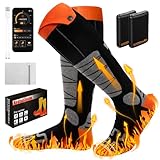 Gaeymy Calze Riscaldate a Batteria, 5000mAh* 2 Scaldapiedi Calzini Riscaldanti Elettrici con 4 Temperature, USB Scalda Piedi per Scarpe Termiche Uomo Donna, Controllo Dell