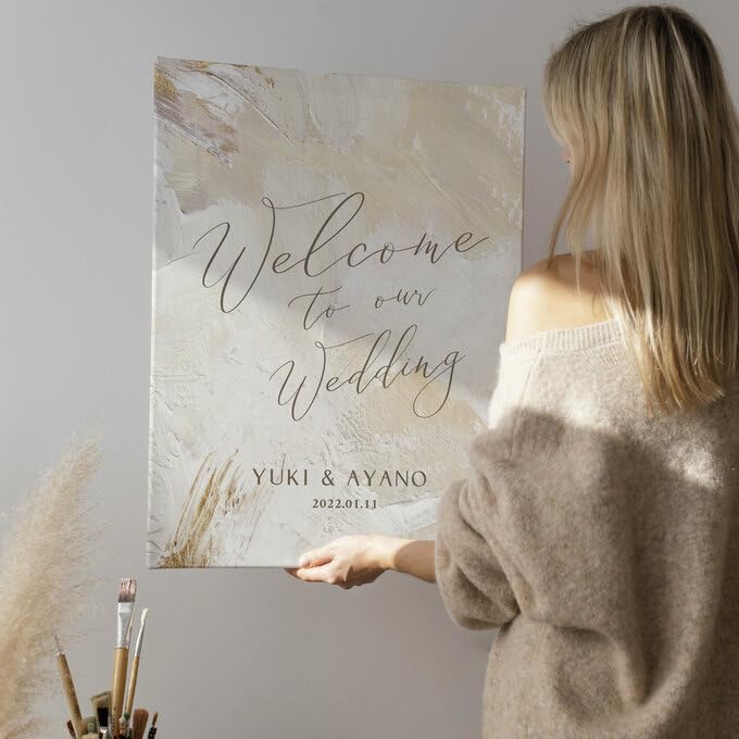 Amazon.co.jp: ウェルカムボード 結婚式/ウェディング 油絵風デザイン