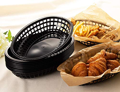 Juvale Plastic Oval Food Baskets for Deli Fast Food Service (24-Pack)