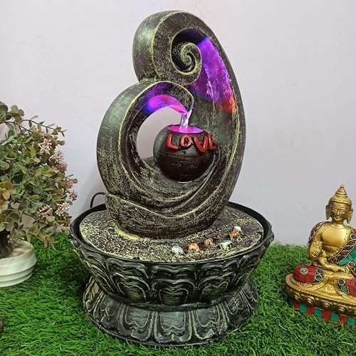 Image of Table Top Water Decorative Fountain for Home Decor /Office /Indoor & Outdoor /Garden /Puja Room /Vaastu C-062 Love