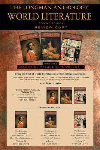 Longman Anthology of World Literature, Volume II (D,E,F), The: The Seventeenth and Eighteen Centuries, The Nineteenth Century, and The Twentieth Century