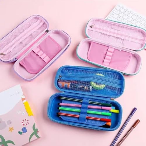 Image of EVA Large Capacity Stationery Box 3D Cartoon Pen Pencil case Multi-Compartment for School Students with Zip Closure -Best Birthday Gift for Girls, Boys & Kids (Dream Unicorn-Pink)