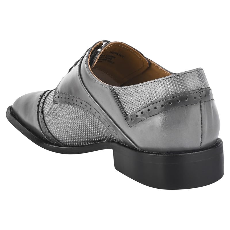 Image of LIBERTYZENO Mens Tread Design & Plain Genuine Leather Lace Up Oxford Dress Shoes for Easter Gift